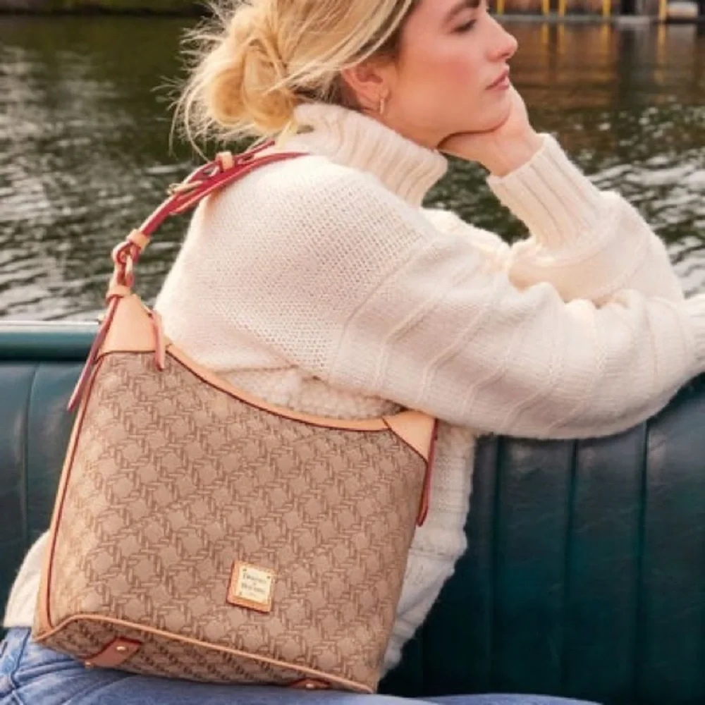 Dooney & Bourke Jacquard Maritime Hobo Sac Nwt - Picture 3 of 12